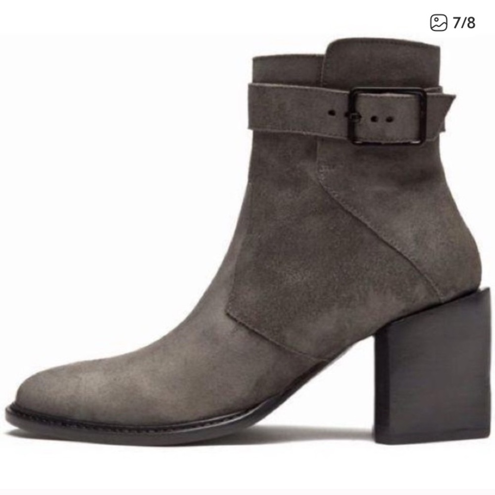 Helmut Lang Buckle Suede Ankle Boots Size 37,5
